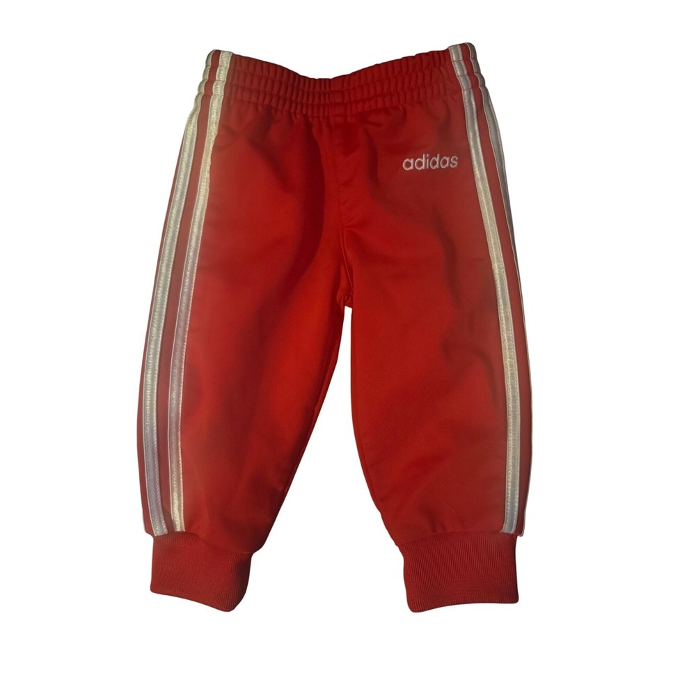 Adidas | Red and white | uni sex 3 stripe‎ pants | size 6 month | never worn